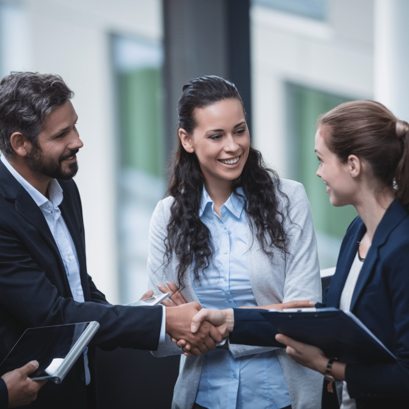 group-people-are-standing-lobby-with-one-holding-phone 5